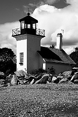 Bristol Ferry Lighthouse, Rhode Island BW